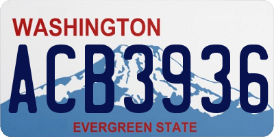 WA license plate ACB3936