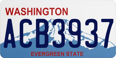 WA license plate ACB3937