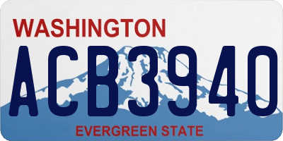 WA license plate ACB3940