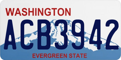 WA license plate ACB3942