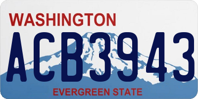 WA license plate ACB3943