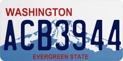 WA license plate ACB3944