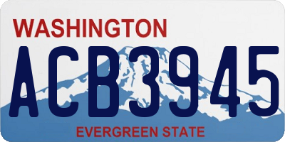 WA license plate ACB3945