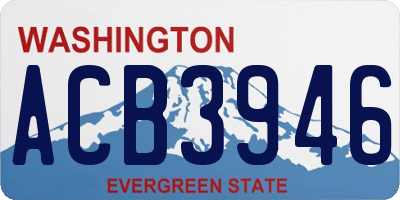 WA license plate ACB3946