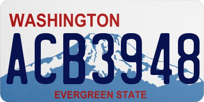 WA license plate ACB3948