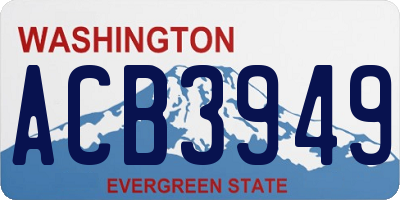 WA license plate ACB3949