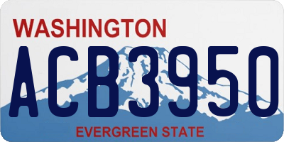 WA license plate ACB3950