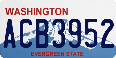 WA license plate ACB3952