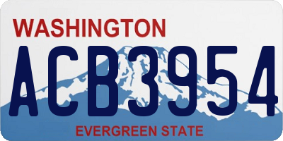 WA license plate ACB3954