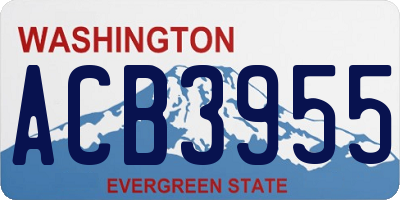 WA license plate ACB3955