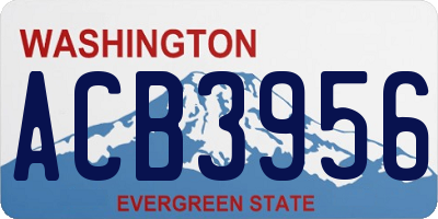 WA license plate ACB3956