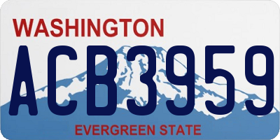 WA license plate ACB3959