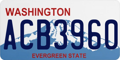 WA license plate ACB3960