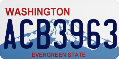 WA license plate ACB3963