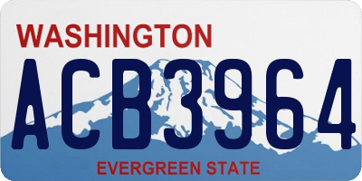 WA license plate ACB3964