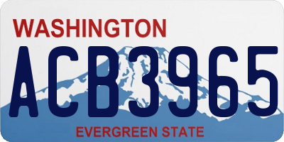 WA license plate ACB3965