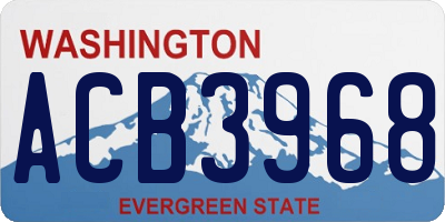 WA license plate ACB3968