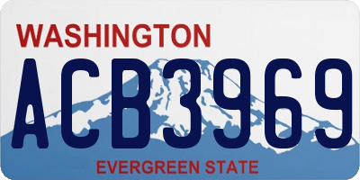 WA license plate ACB3969