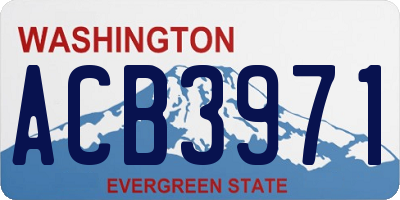 WA license plate ACB3971