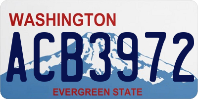 WA license plate ACB3972