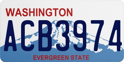 WA license plate ACB3974