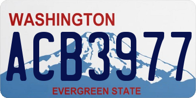 WA license plate ACB3977