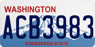 WA license plate ACB3983