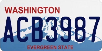 WA license plate ACB3987