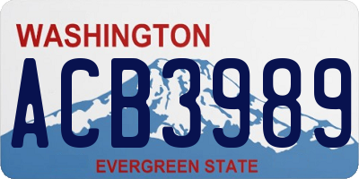 WA license plate ACB3989