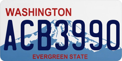 WA license plate ACB3990