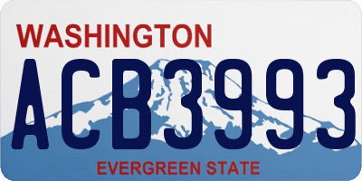 WA license plate ACB3993