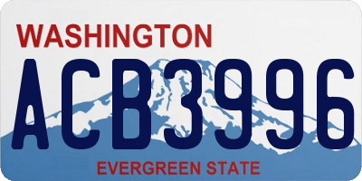 WA license plate ACB3996