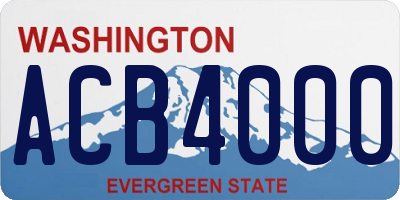 WA license plate ACB4000