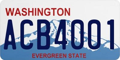 WA license plate ACB4001