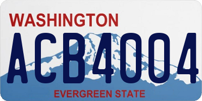 WA license plate ACB4004