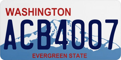 WA license plate ACB4007