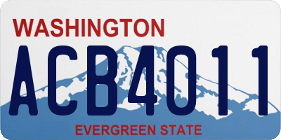 WA license plate ACB4011