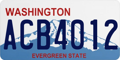 WA license plate ACB4012