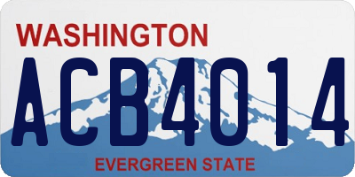 WA license plate ACB4014