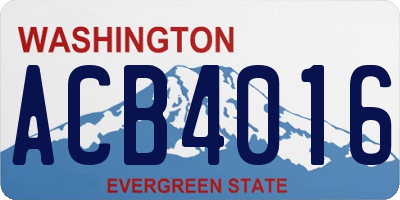 WA license plate ACB4016