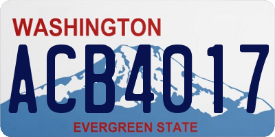 WA license plate ACB4017