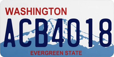 WA license plate ACB4018