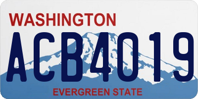 WA license plate ACB4019