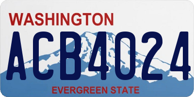 WA license plate ACB4024