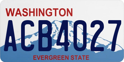 WA license plate ACB4027