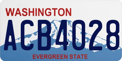 WA license plate ACB4028
