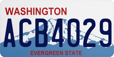 WA license plate ACB4029