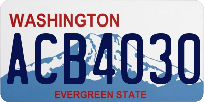 WA license plate ACB4030