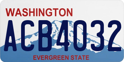 WA license plate ACB4032