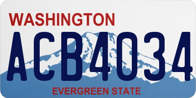 WA license plate ACB4034